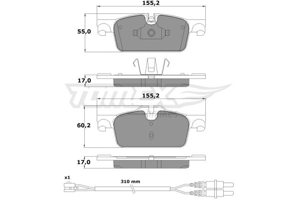 TOMEX BRAKES stabdžių trinkelių rinkinys, diskinis stabdys TX 17-31